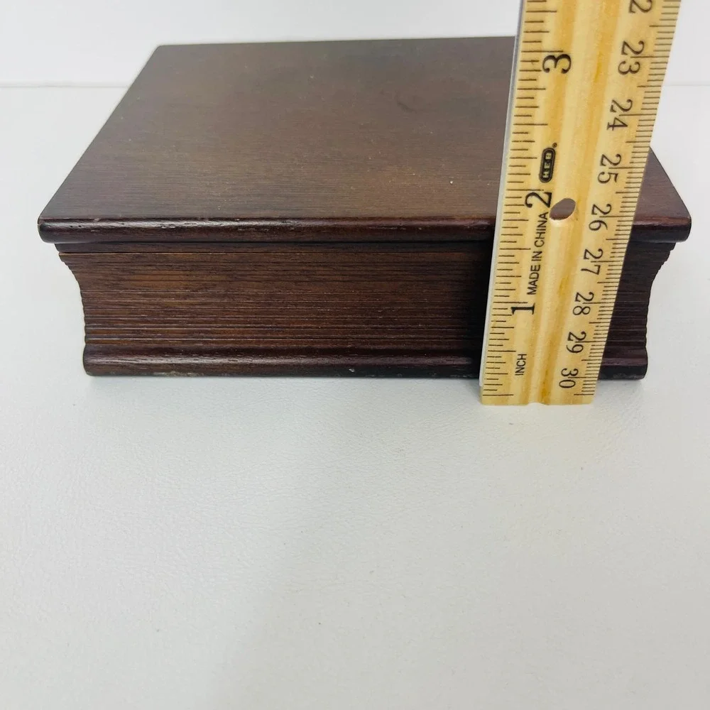 Monarch Trophy Wooden Book Desk Clock Brown Roman Numeral Quartz NISD Award Good